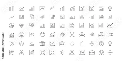 Collection of marketing icons for business and strategy. Collection of Data Icons Featuring Gathering, Acquisition, Logo business.