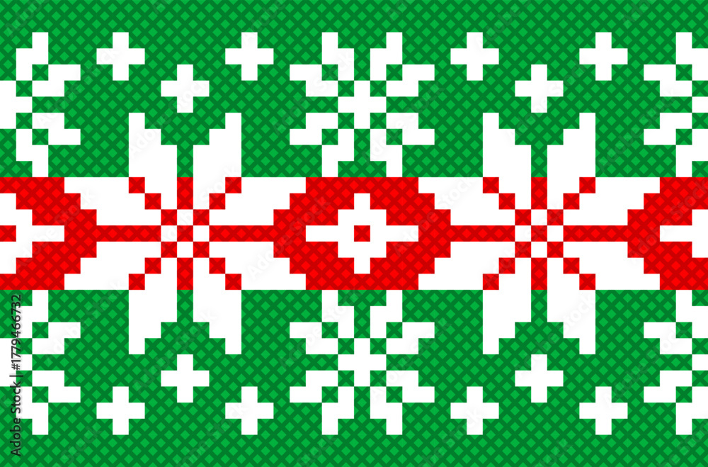Obraz premium seamless pattern with christmas. tribal pattern. local fabric pattern. pixel pattern. cross stitch