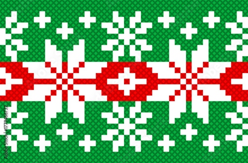seamless pattern with christmas. tribal pattern. local fabric pattern. pixel pattern. cross stitch
