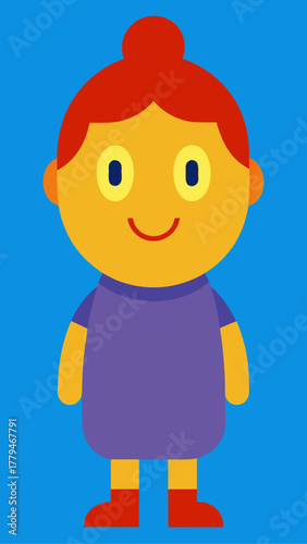 Illustration of a cartoon woman with orange hair