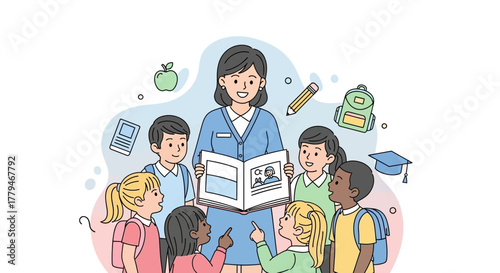 Teacher Sharing Lessons With Students During a Story Time Classroom Session