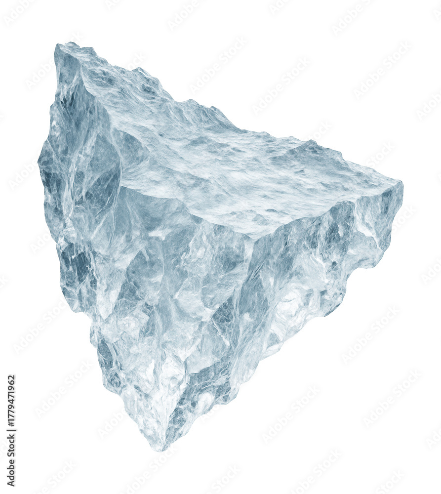 Obraz premium Jagged, translucent ice shelf fragment with an irregular shape.