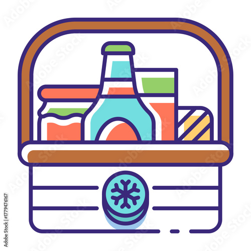 This Christmas Hamper icon is suitable for Christmas Party.