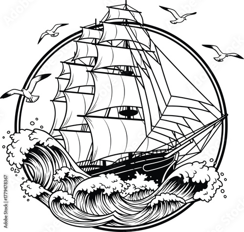 pirate ship silhouette