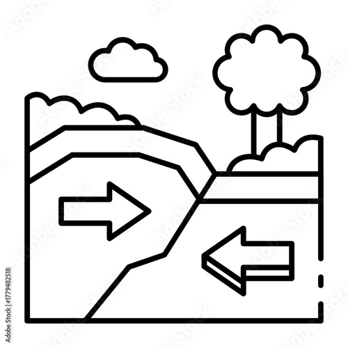 This Plate tectonics icon is suitable for Science.