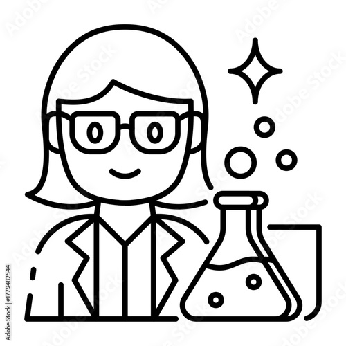 This Scientist (woman) icon is suitable for Science.