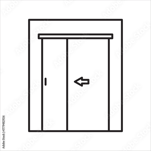 sliding door icon vector. sliding door sign. isolated on white background. color editable eps 10