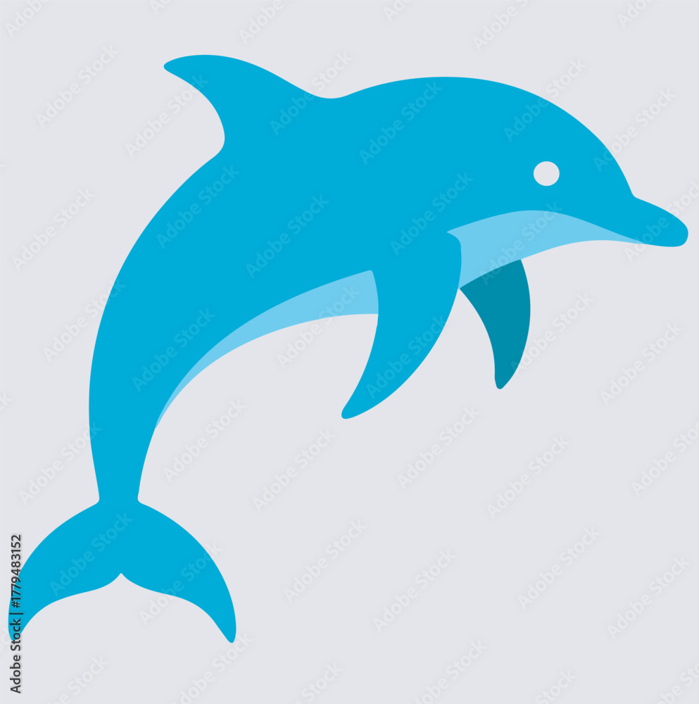 Fototapeta premium jumping dolphin silhouette vector art illustration, dolphin isolated on white background