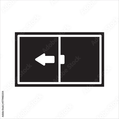 sliding door icon vector. sliding door sign. isolated on white background. color editable eps 10