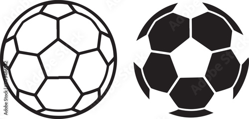Black and white soccer balls football sport