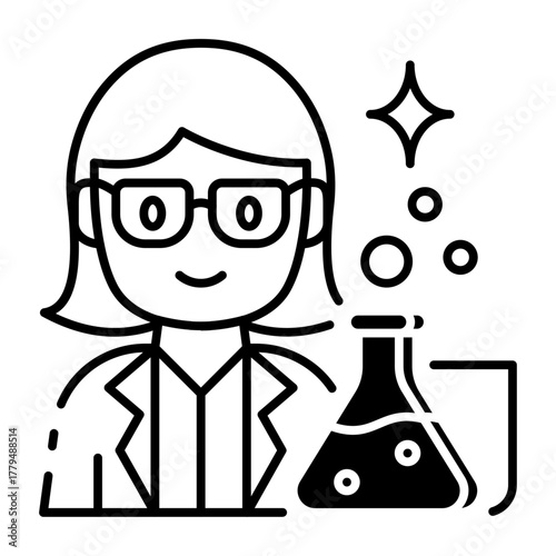 This Scientist (woman) icon is suitable for Science.