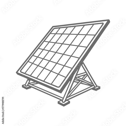 Solar Panel Icon for Renewable Energy