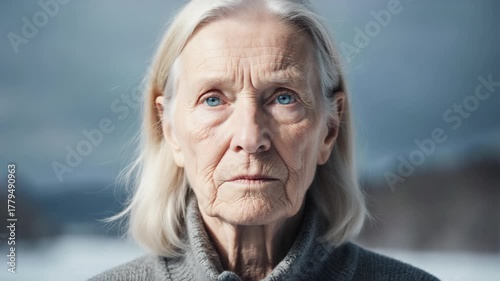 Aging Process of a Female Shown in Detailed Timelapse. Beautiful Scandinavian Nordic European woman.