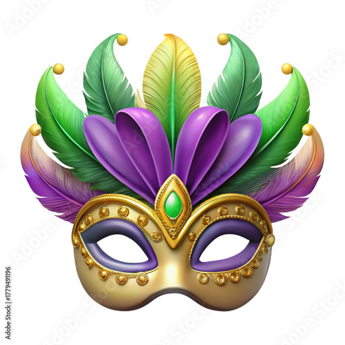 Magnificent 3d render mardi gras mask high resolution PNG image