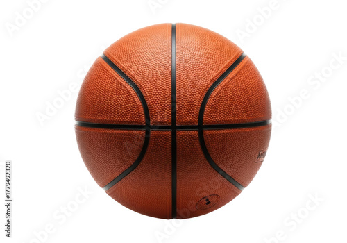 Orange basketball isolated PNG, sports equipment for training and competition on transparent background