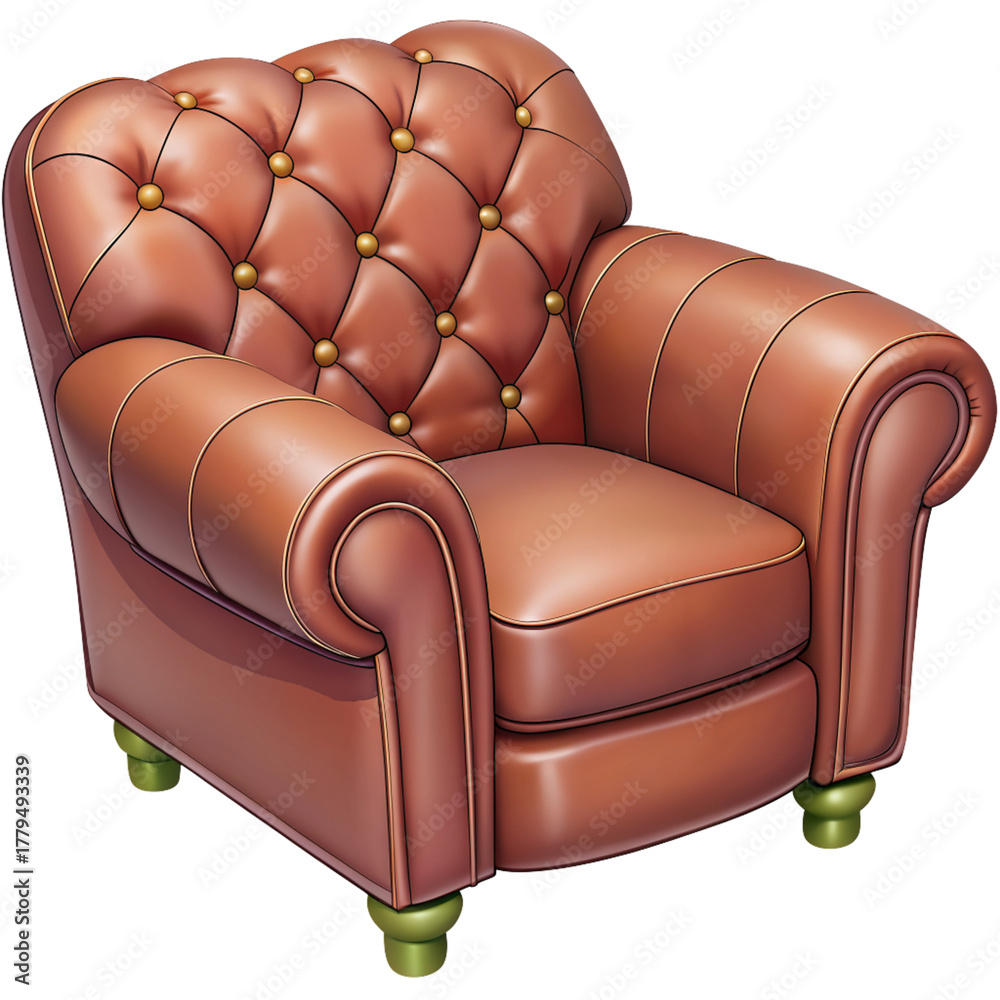 Obraz premium Antique style accent living chair high resolution PNG photo