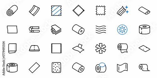 Collection of various types of towels and cloths arranged in a grid pattern for diverse applications