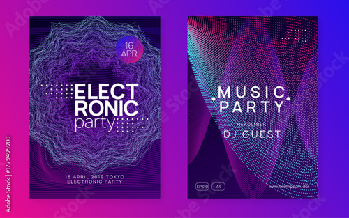 Music Event. Electronic Radio Illustration. Violet Edm Magazine. Electro Invite. Dance Set. Green Party Background. Discotheque Concert Graphic. Pink Music Event