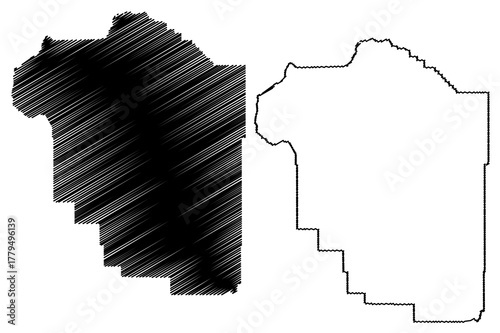 Madison County, Montana (U.S. county, United States of America, USA, U.S., US) map vector illustration, scribble sketch Madison map