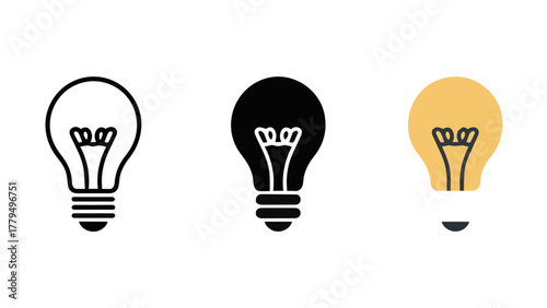 Bright, glowing light bulbs illustrating a concept of innovation, creativity, and powerful electricity