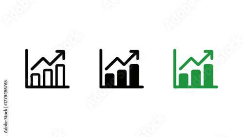 Vector illustration of a green house icon representing a real estate business graph concept