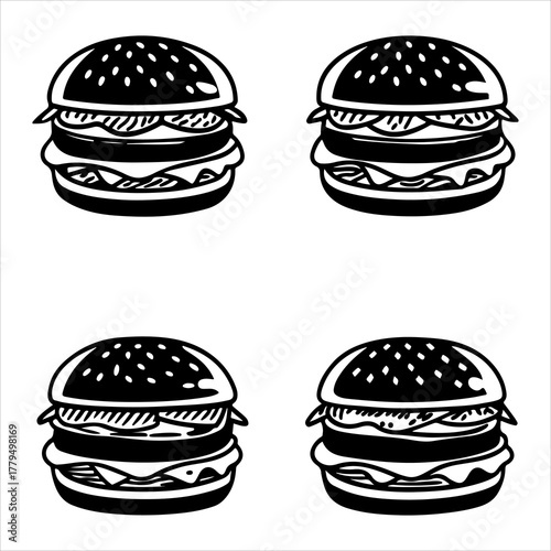 Hamburger Set Vector Style Illustration