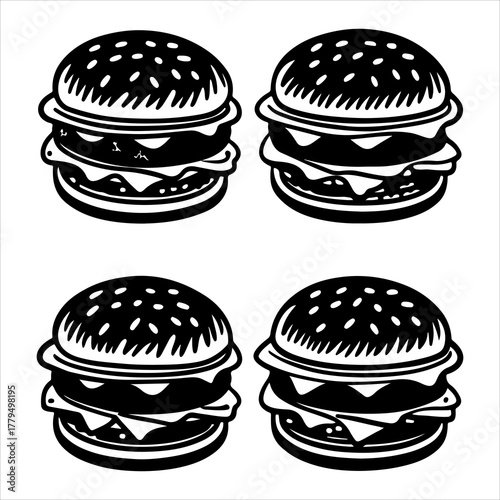 Hamburger Illustration Vector Style