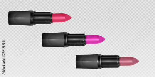 Smooth glossy lipstick swatch smear smudge in different color Vibrant Pink and Red Lip 