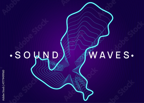 Edm Poster. Violet Dance Background. Party Trance Element. Psychedelic Disco Illustration. Sound Magazine. Green Music Set. Festival Vector. Blue Edm Poster