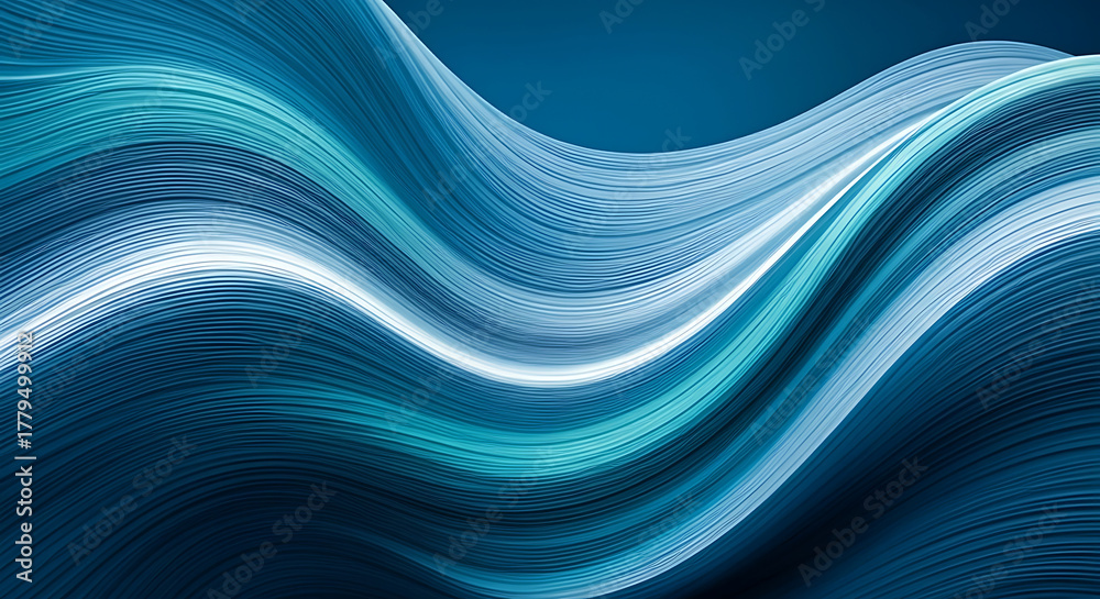 Fototapeta premium Abstract Flowing Blue Waves Background