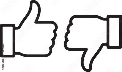Thumbs up and thumbs down icons like dislike