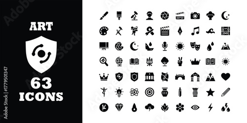 Unlock your creativity with this versatile art icon set! Featuring 63 unique designs for artists, designers, and creative professionals on your next project