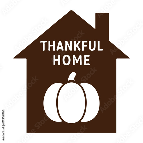 vector art of thankful home icon