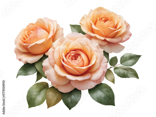 Watercolor bouquet of roses in graceful old rose tones soft convert to vector