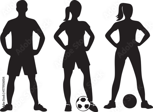 Football Soccer Player Silhouette on White Background Vector Fully Editable Smart Object Text Effect