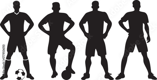 Football Soccer Player Silhouette on White Background Vector Fully Editable Smart Object Text Effect