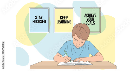 Inspiring Young Individual Focused On Achieving Academic Dreams And Personal Growth