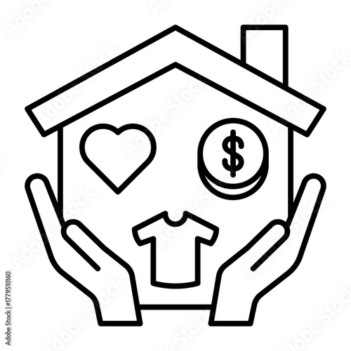 This Basic Needs icon is suitable for Poverty.