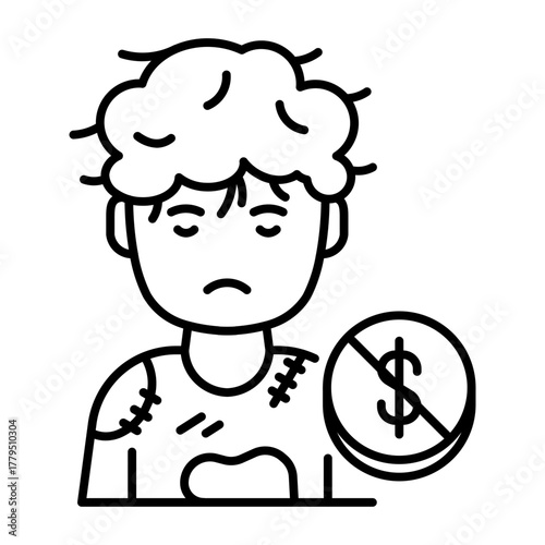 This Poor Man icon is suitable for Poverty.