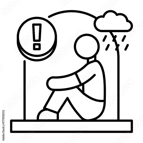 This Social Isolation icon is suitable for Poverty.