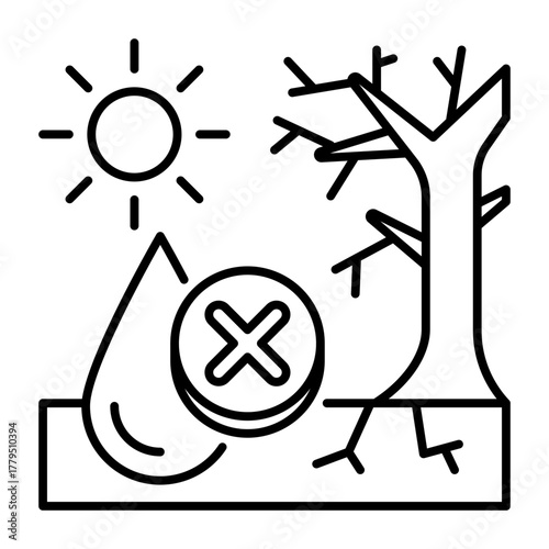 This Water Scarcity icon is suitable for Poverty.