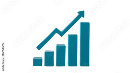 Free Download Rising bar chart with upward arrow blue 3D graph business growth financial success positive trend data analysis economic progress isolated on transparent background - GFXLoad