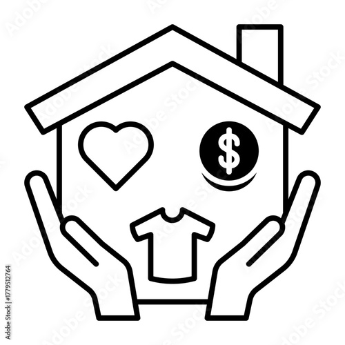 This Basic Needs icon is suitable for Poverty.