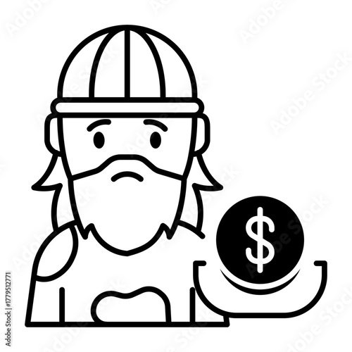 This Beggar icon is suitable for Poverty.