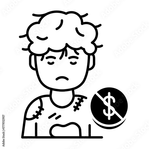 This Poor Man icon is suitable for Poverty.