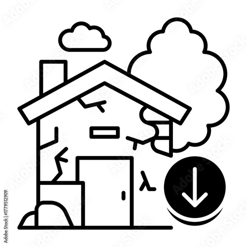 This Poor House icon is suitable for Poverty.