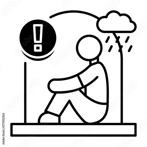 This Social Isolation icon is suitable for Poverty.