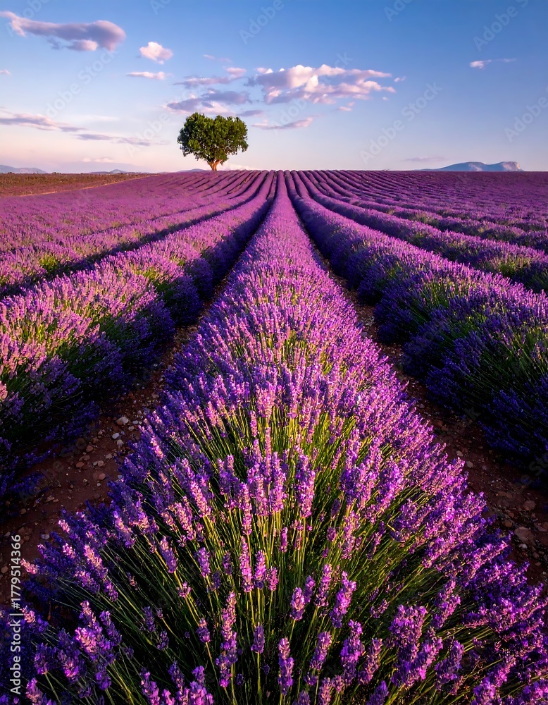Naklejka premium Lavender field landscape
