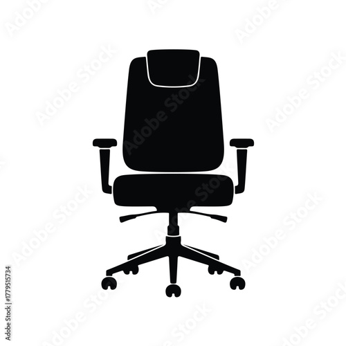 Office Chair Ergonomic Furniture Armchair Workplace Seat Silhouette Swivel Wheel Adjustable Comfort Rotation Support Equipment