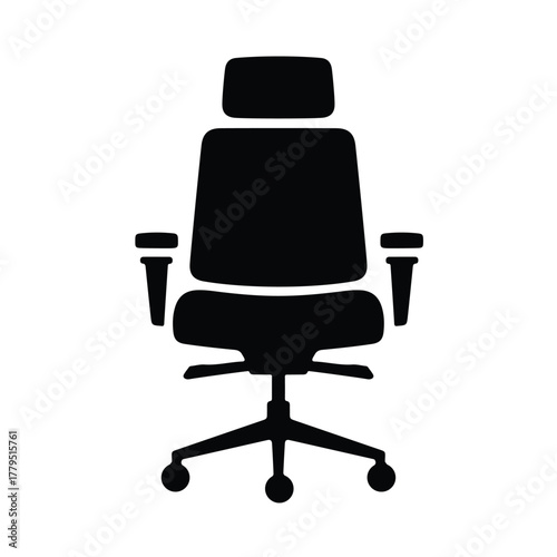 Headrest Office Chair Ergonomic Furniture Armchair Workplace Seat Silhouette Swivel Wheel Adjustable Comfort Rotation